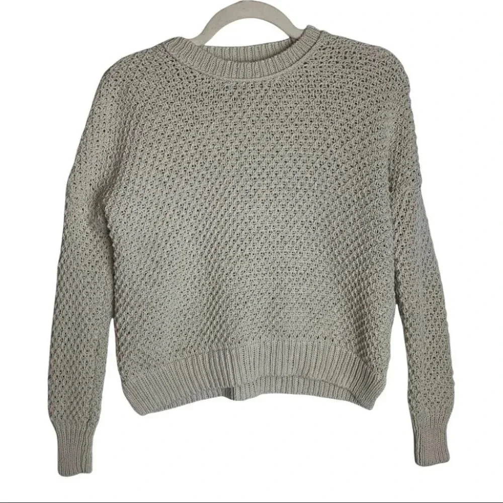 47.  MADEWELL Women’s French Quarter Pullover Sweater Beige Size XXS - Picture 2 of 9